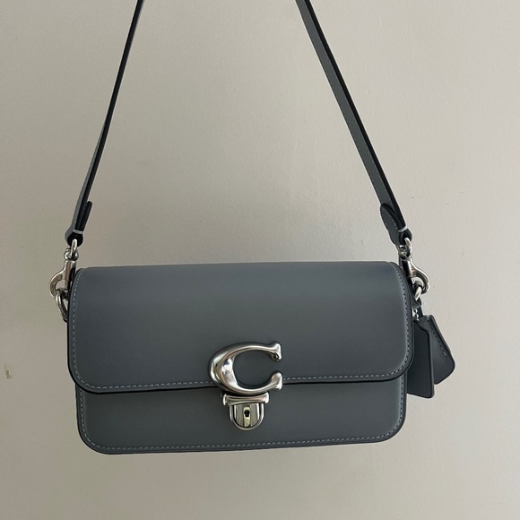 COACH grey studio baguette bag